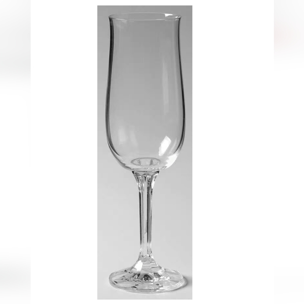 FLUTED CHAMPAGNE BOHEMIA CRYSTAL GLASSES 6 PIECES NEW